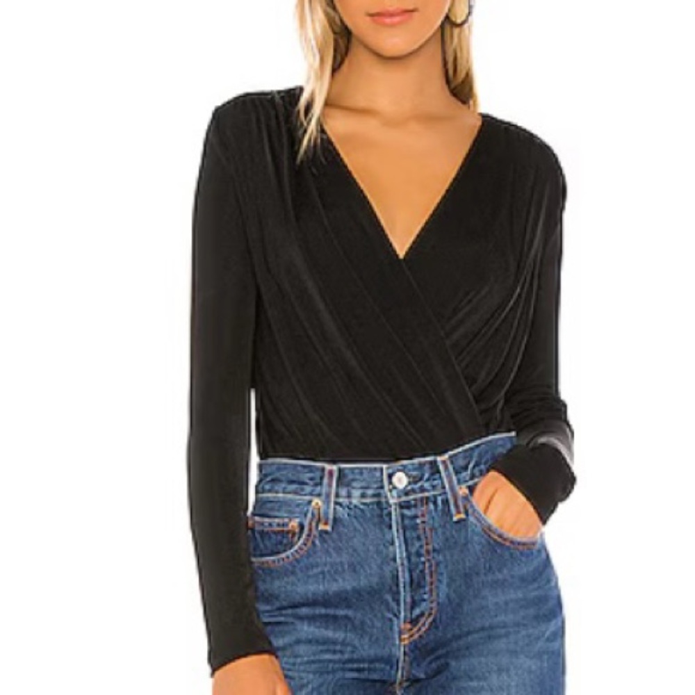 Free People Black Wrap Bodysut
